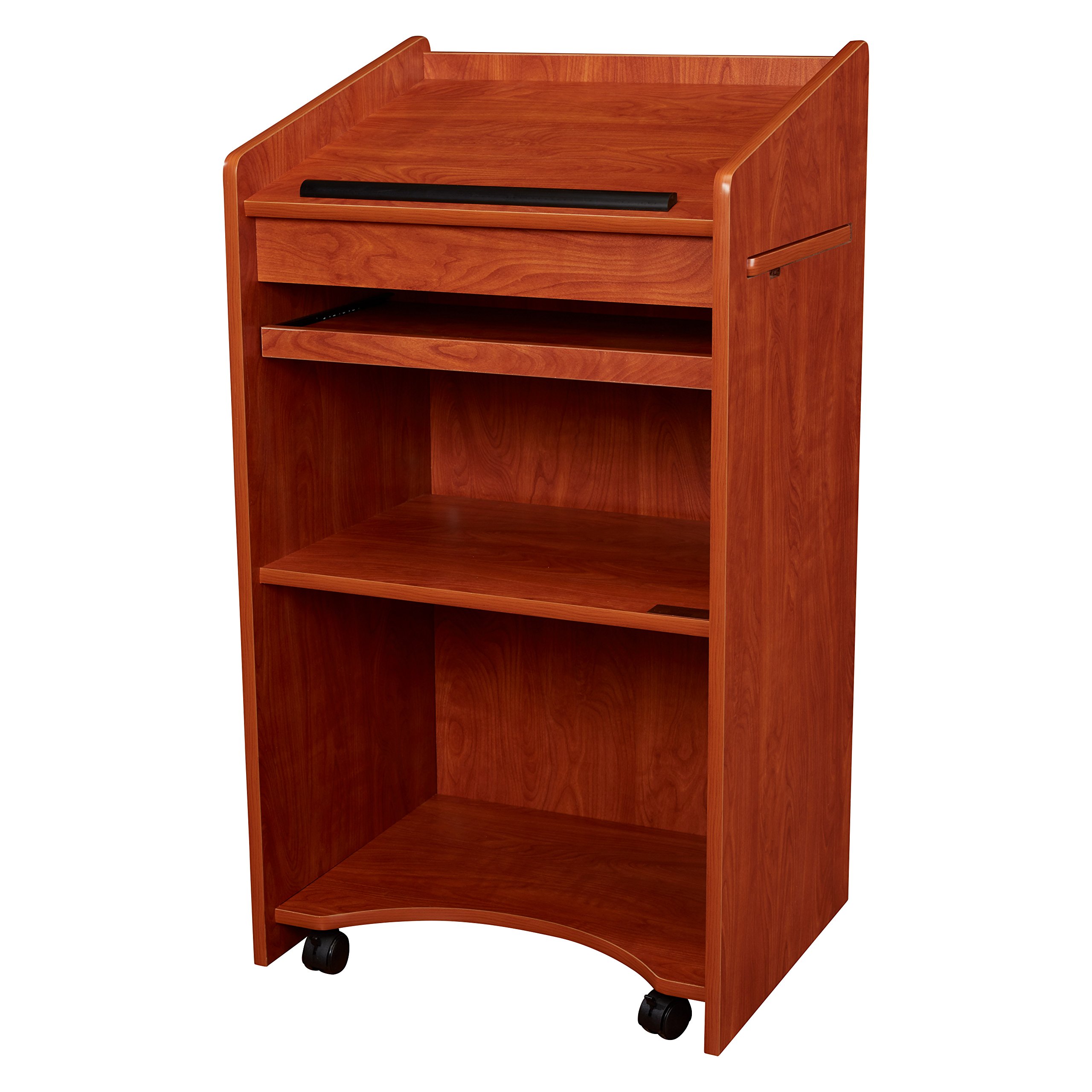 Premium Oklahoma Sound Aristocrat Floor Lectern - Solid Wild Cherry Wood - Perfect for Church Pulpits, Wedding Ceremonies & Public Speaking Events