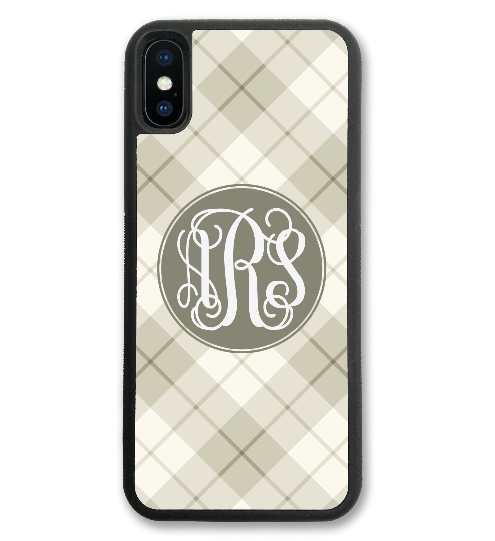 Custom iPhone XR Case - Personalized Plaid Monogram Phone Cover for iPhone XR (6.1 Inch) | Durable Protection with Stylish Design | Perfect for Everyday Use, Travel & Gifts