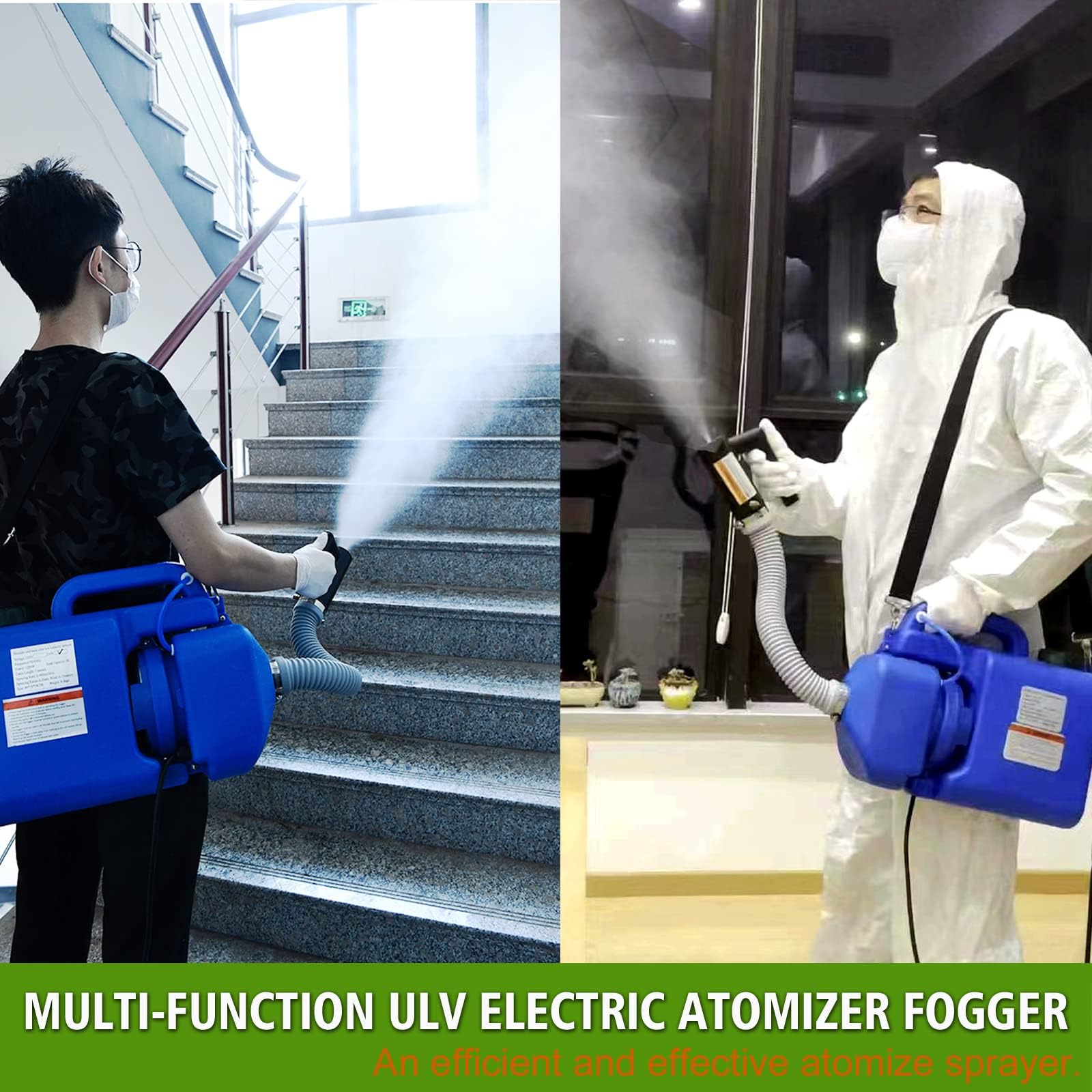 LONYEON 8L Electric ULV Cold Fogger Machine with Backpack - Adjustable Flow Rate Mist Atomizer for Large Area Disinfection | Ideal for Home, Indoor, Outdoor, Garden, and Pest Control Applications