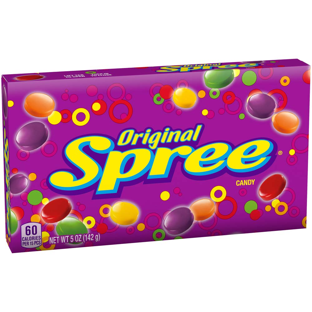Original Spree Candy Theater Box - 5 Ounce (Pack of 1) | Sweet & Sour Chewy Candy for Movies, Parties & Snacking