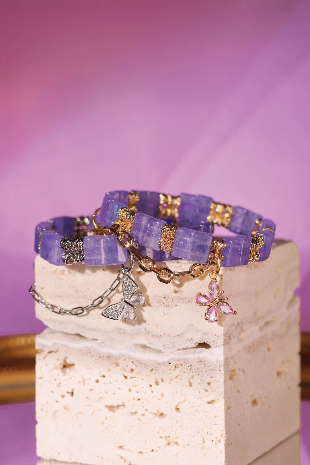 Mystic Glow ACD × Twilight Tanzanite Bangle - Elegant Tanzanite Bracelet for Women, Handmade Sterling Silver Jewelry, Perfect for Parties, Weddings & Special Occasions