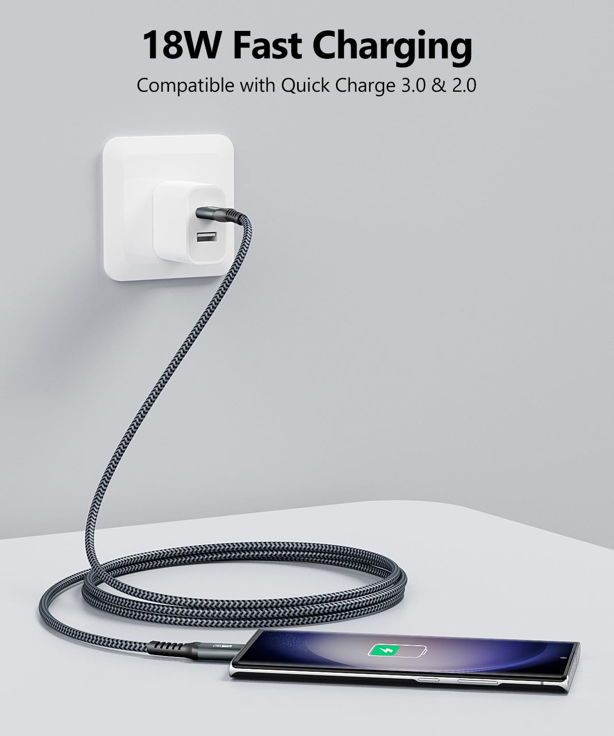 3m USB C Cable Fast Charging 5Gbps - Compatible with iPhone 16/15 Pro Max, Galaxy S24/S23/S22, Android Auto - Durable Type C Charger for Home, Car & Travel