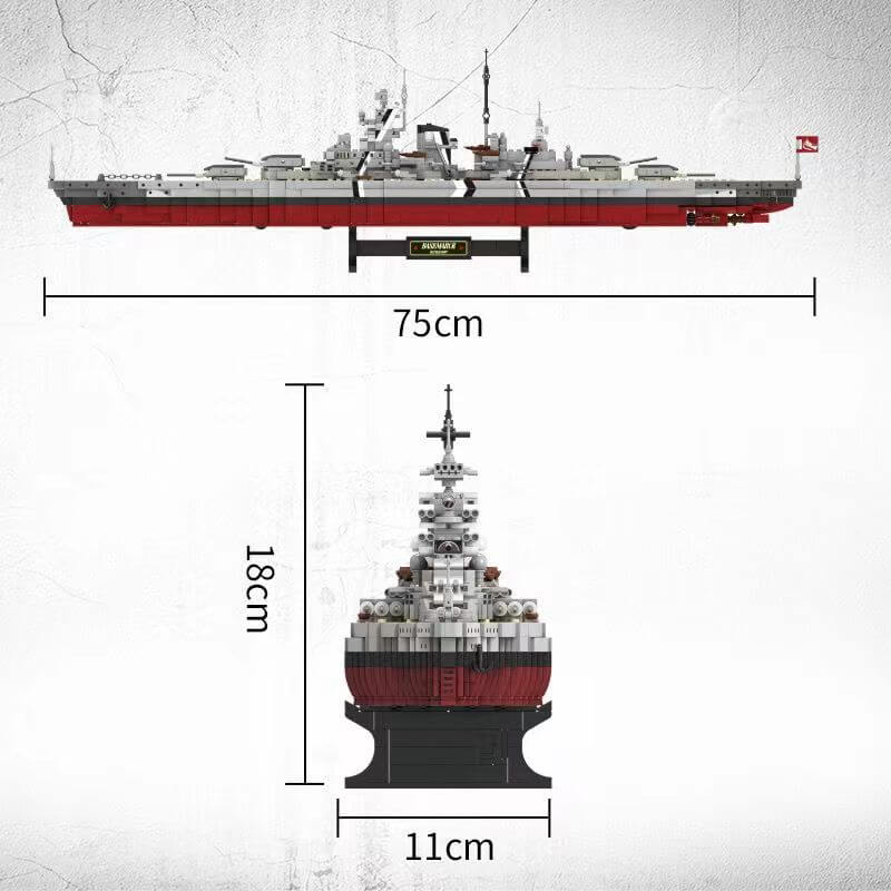 Forange FC4201 Bismarck Class Battleship Model - Premium German WWII Warship Collectible for History Enthusiasts & Military Display (Perfect for Home Decor, Office Display & Gift Giving)