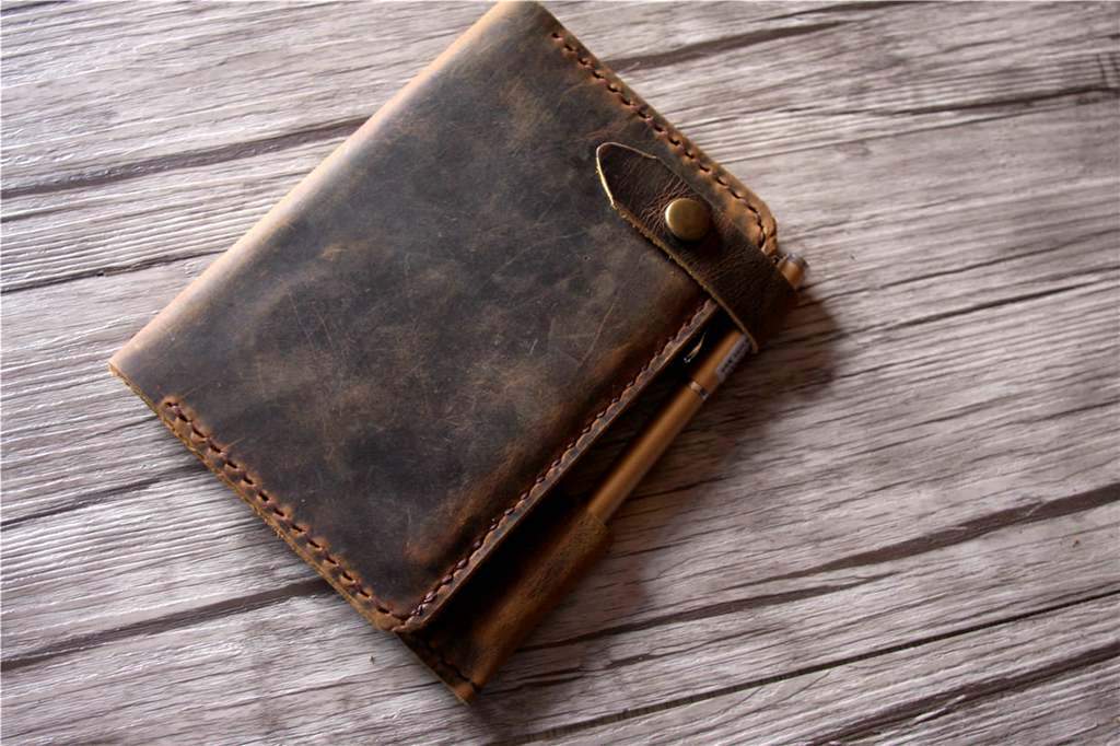 Personalized Leather Cover Wallet for Field Notes - Custom Name Engraved - Perfect for Journaling, Travel & Everyday Carry