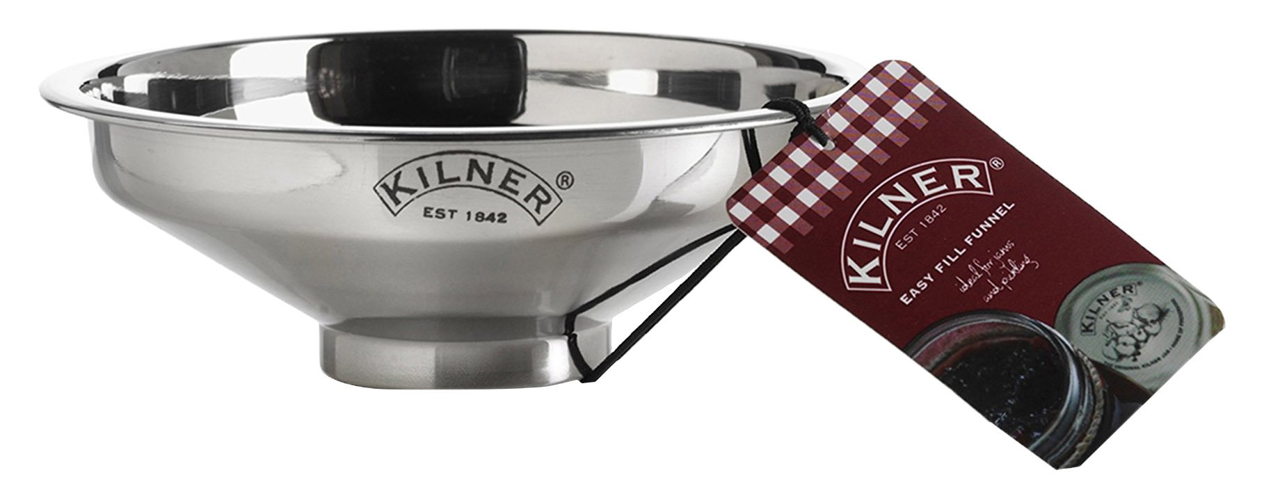 Kilner Stainless Steel Easy Fill Funnel for Jam Jars - Leak-proof, Dishwasher Safe Kitchen Tool for Canning, Preserving & Home Brewing