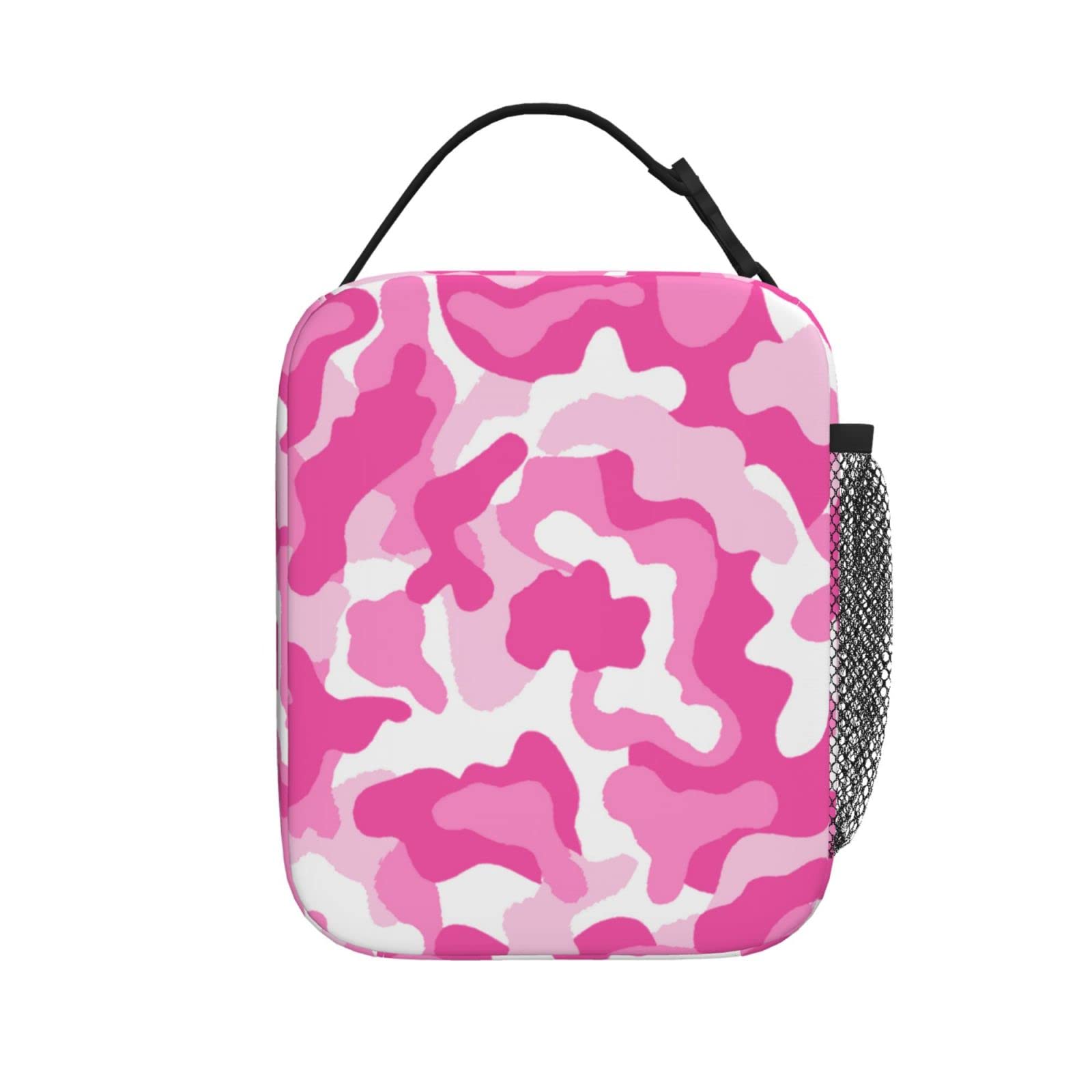 Pink Camo Insulated Lunch Box for Kids Girls - Thermal Cooler Lunch Bag Tote for School, Picnic & Outdoor Activities