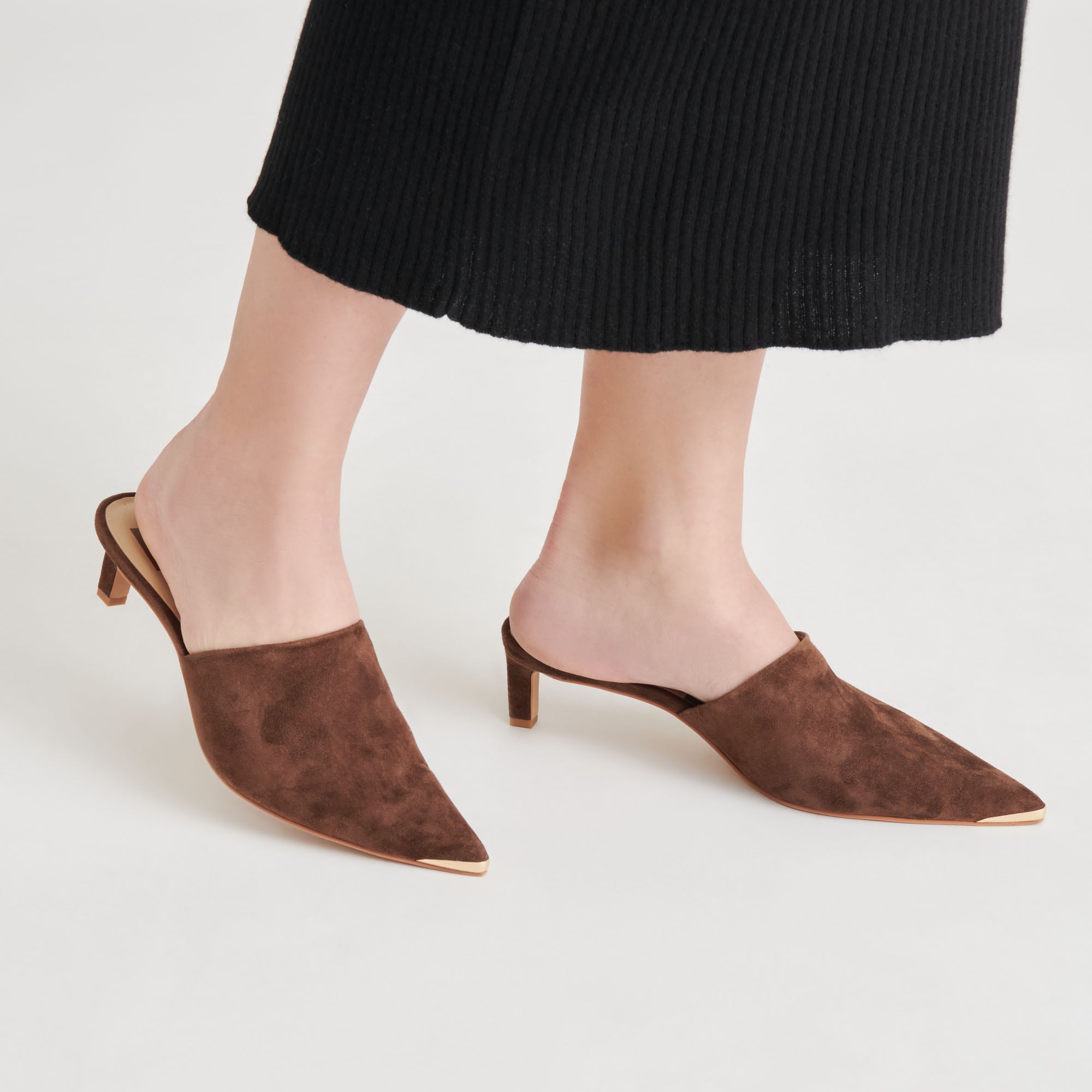 LEXY Women's DK Brown Suede High Heels - Elegant Dress Shoes for Parties, Weddings & Office Wear
