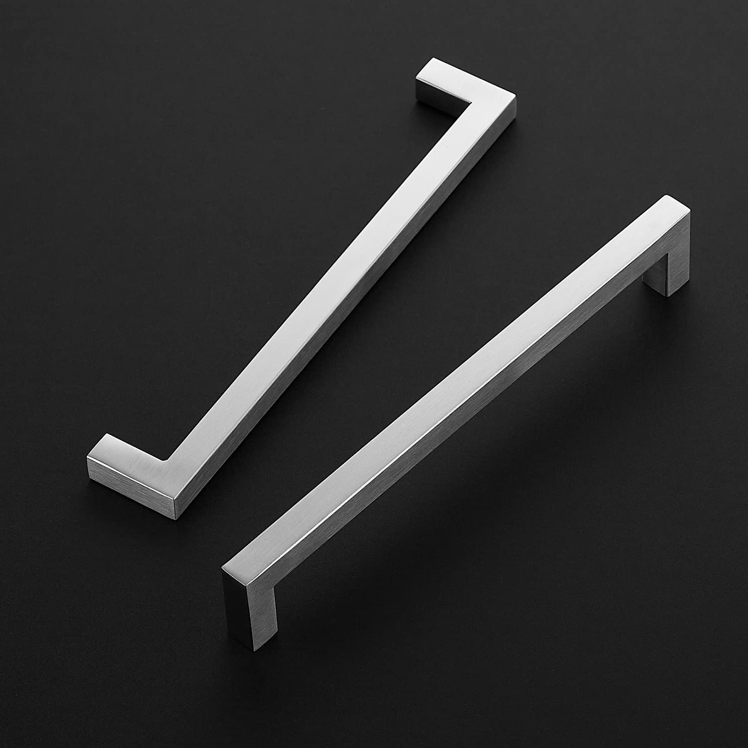 Ravinte 10 Pack 8 Inch Satin Nickel Cabinet Handles - Brushed Nickel Drawer Pulls for Kitchen Cabinets, Bathroom Vanities & Furniture Hardware