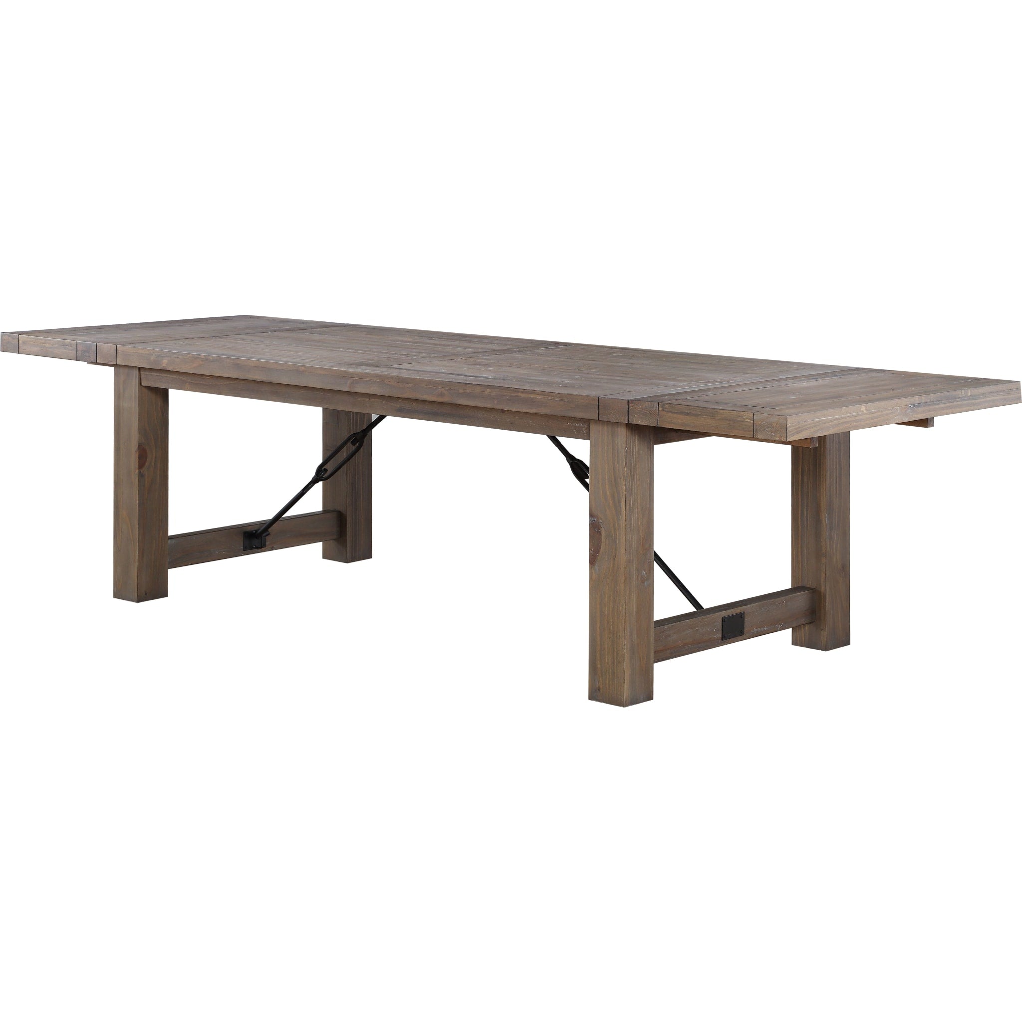 Solid Oak Extending Dining Table - Expandable Farmhouse Table for 6 to 10 People - Rustic Flink Oak Finish - Perfect for Family Gatherings & Holiday Dinners