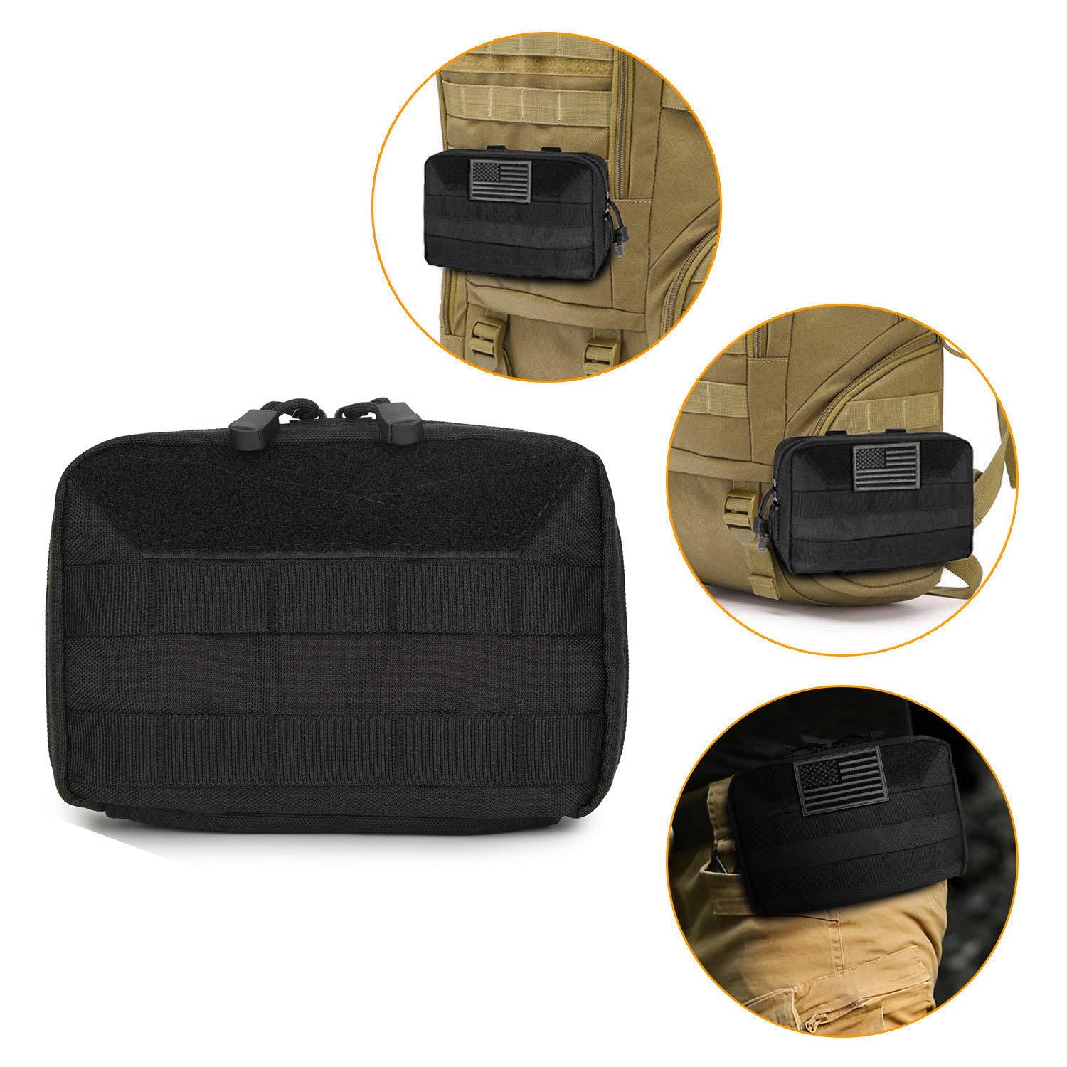 Tactical MOLLE Admin Pouch - Durable EDC Tool Bag for Outdoor, Camping & Military Use
