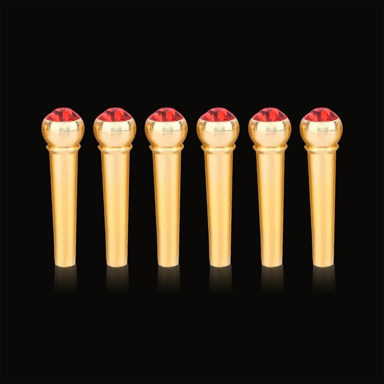 Premium Brass Guitar Bridge Pins - Acoustic Guitar String Pegs & Fixed Cones Replacement Set for Folk Guitars (Chicken Blood Red) | Durable Guitar Accessories for String Changing & Maintenance