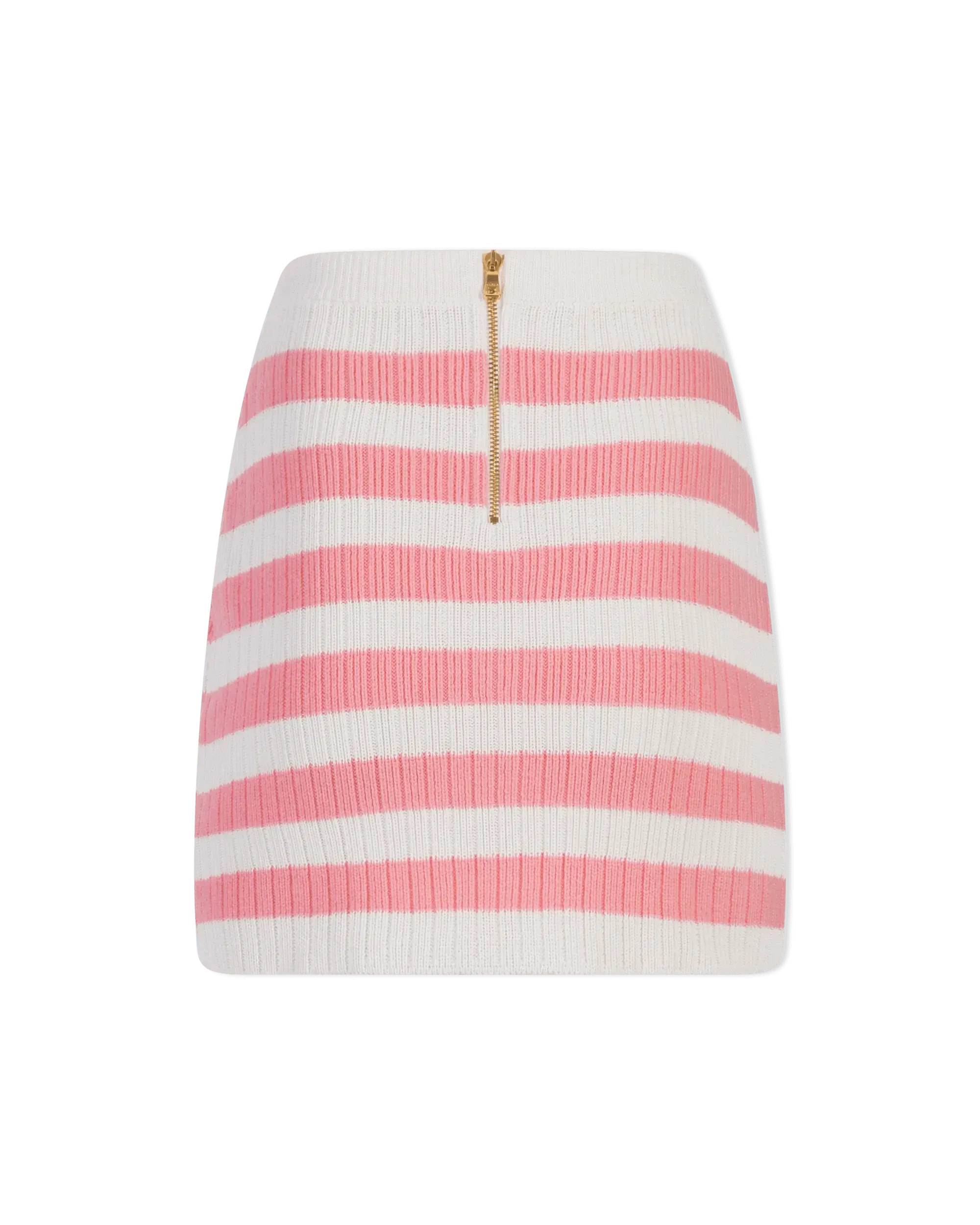 Balmain X Barbie Striped Knit Mini Skirt - Women's Fashion Designer High Waist Pleated Skirt for Party, Night Out & Barbie Themed Events