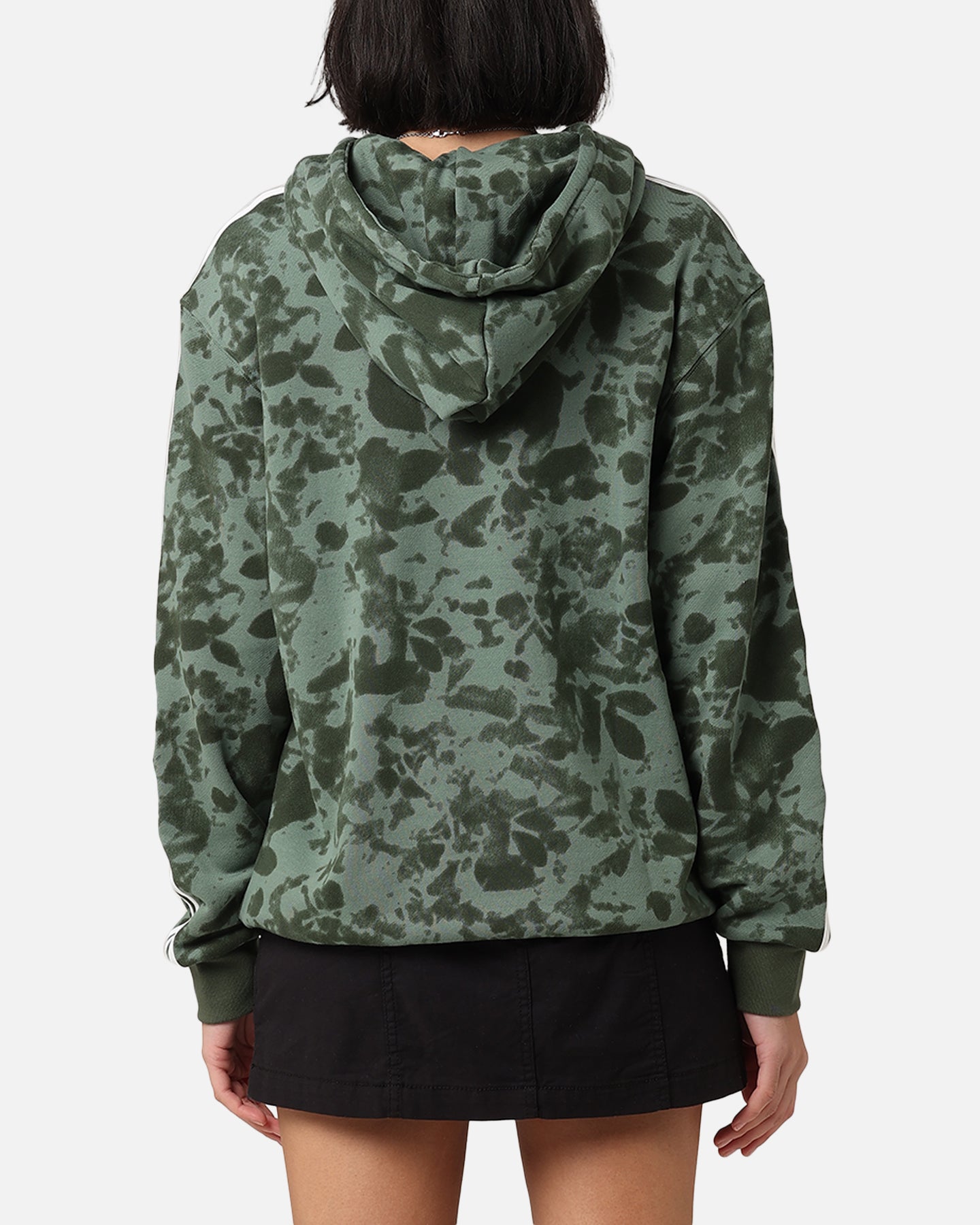 Adidas Women's AOP Hoodie Sweatshirt - Trace Green Color, Lightweight Fleece Pullover for Casual Wear, Gym & Outdoor Activities