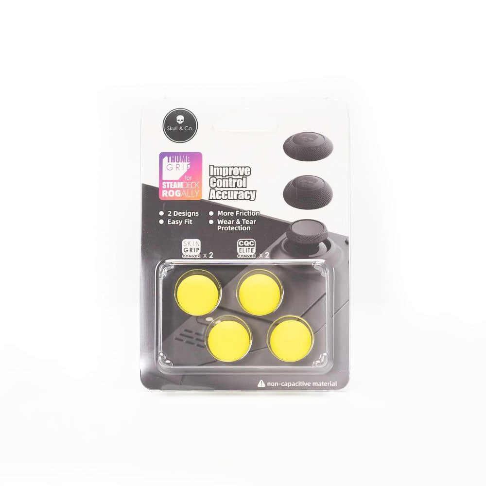 Skull & Co. Convex Thumb Grip for Steam Deck - Neon Yellow | Ergonomic Gaming Accessory for Enhanced Control & Comfort | Perfect for Steam Deck Handheld Gaming Sessions