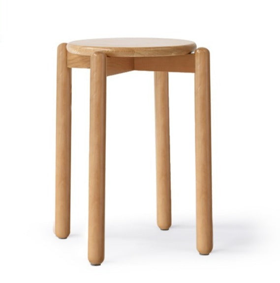 Premium Solid Wood Stackable Stool - Oak, Rubber, Ash, Cherry - Perfect for Home, Office, Kitchen & Outdoor Use