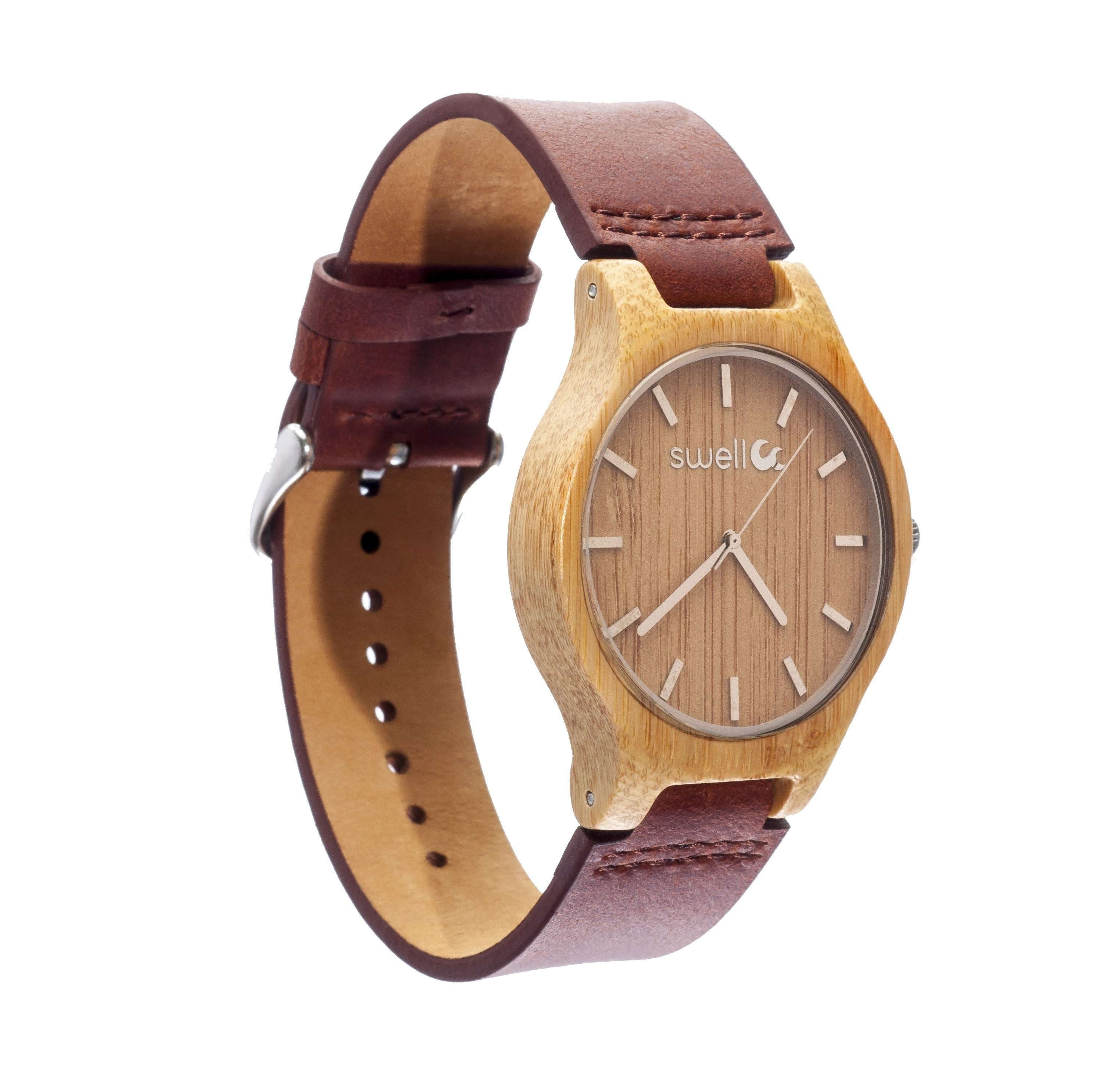 Cowboy Bamboo Watch for Men - Stylish Eco-Friendly Wooden Wristwatch - Perfect for Outdoor Adventures, Casual Wear & Gifts