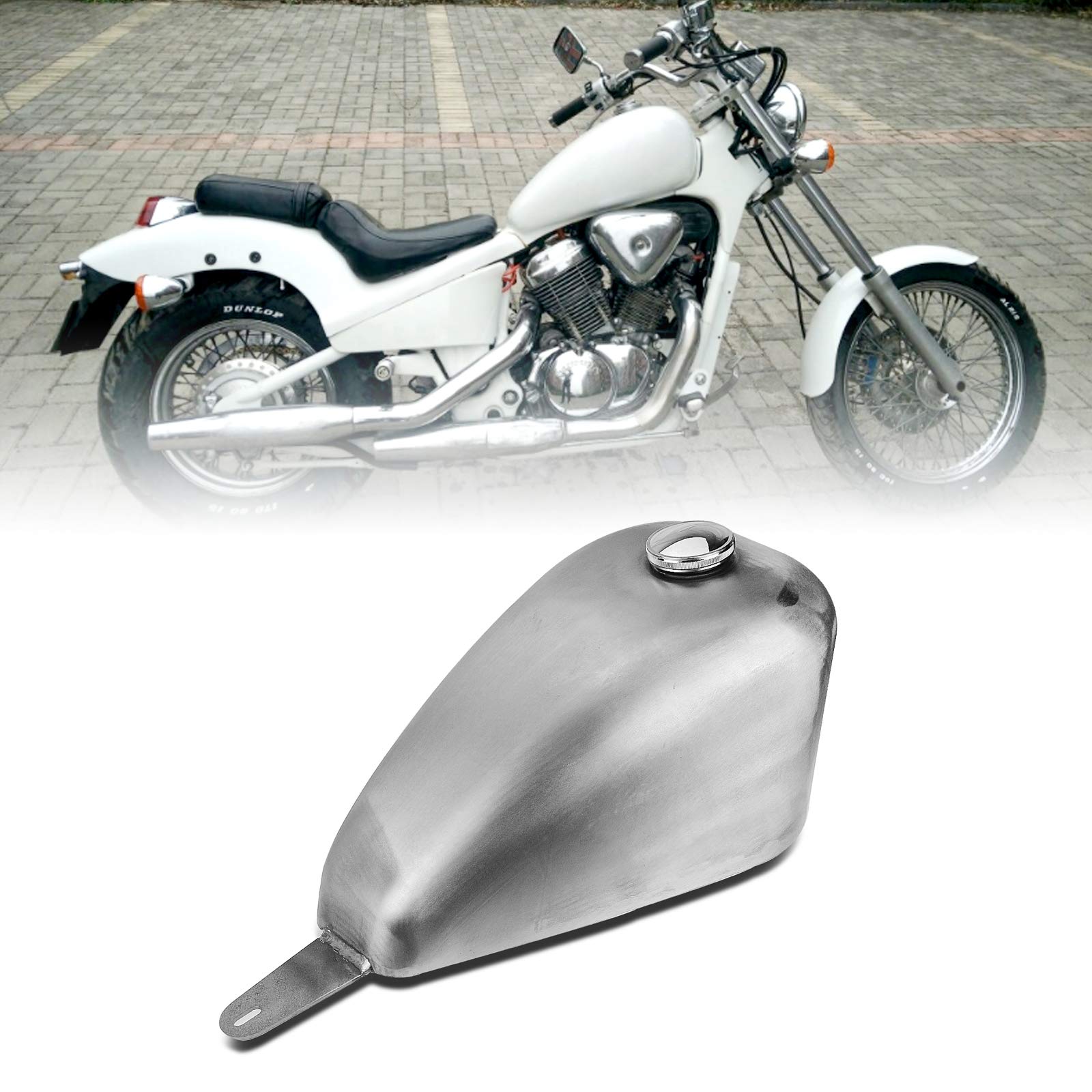 HONDA Sportster Steed400 600 Shadow VLX600 Motorcycle Gas Fuel Tank with Oil Tube - Replacement Fuel Tank for Cruiser Bikes, Perfect for Long Rides and Custom Builds
