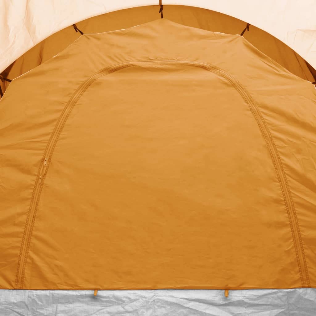 SKM 6-Person Camping Tent - Lightweight, Waterproof, Gray & Orange for Family Outdoor Adventures, Hiking, and Backpacking Trips