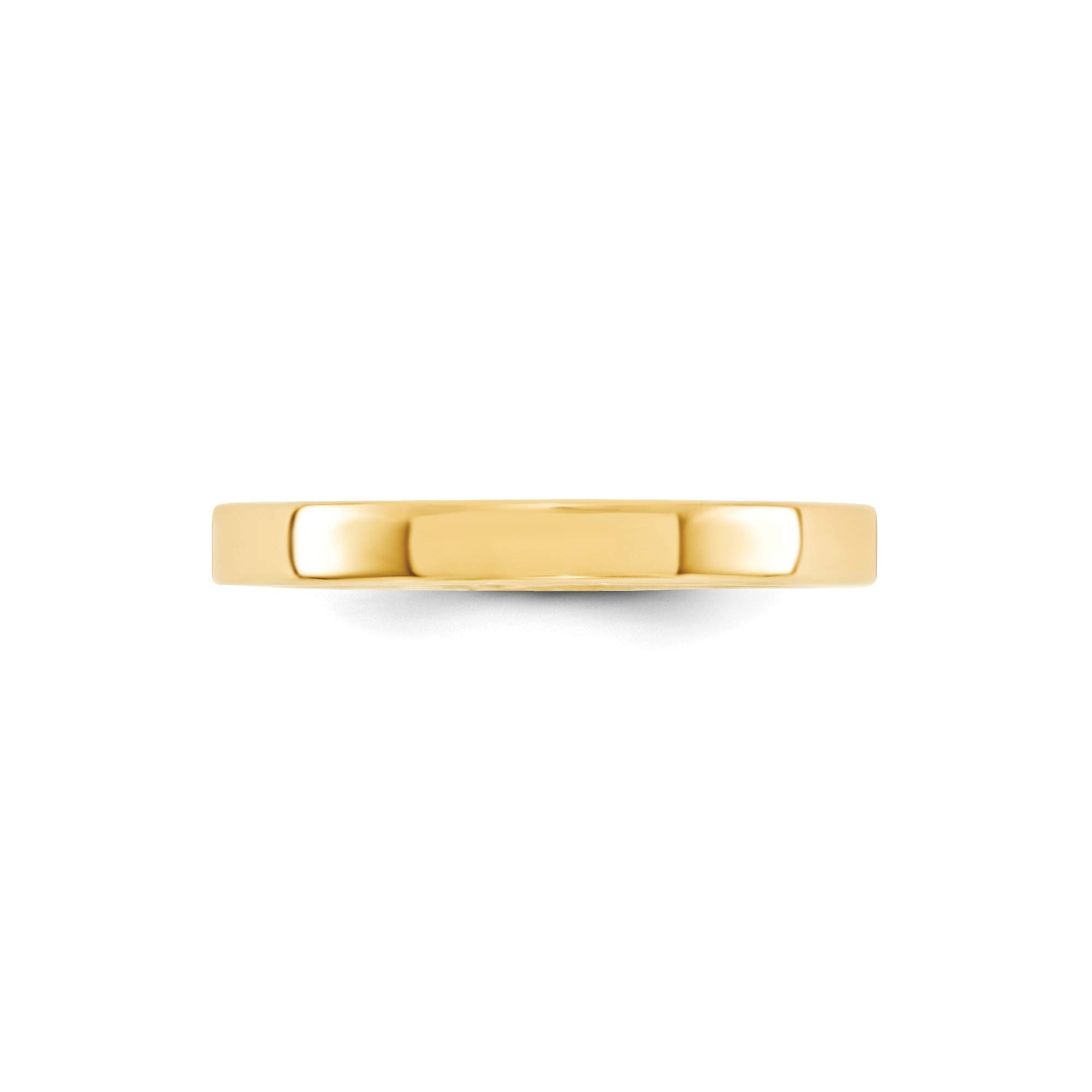 14K Yellow Gold 3mm Flat Comfort Fit Band - Size 4 for Women