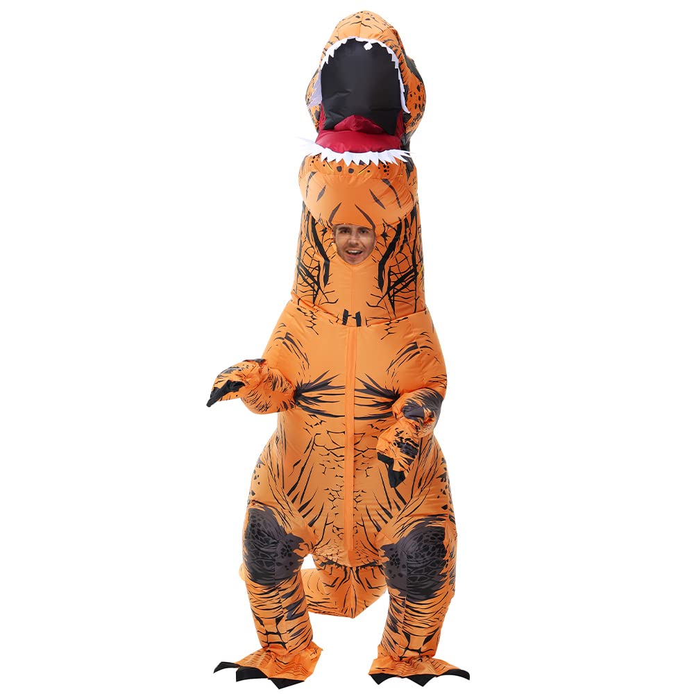 **Inflatable Dinosaur Costume for Adults - Blow Up T-Rex Halloween Costume, Christmas Party Outfit, Funny Cosplay - Perfect for Halloween, Christmas Parties, and Themed Events**