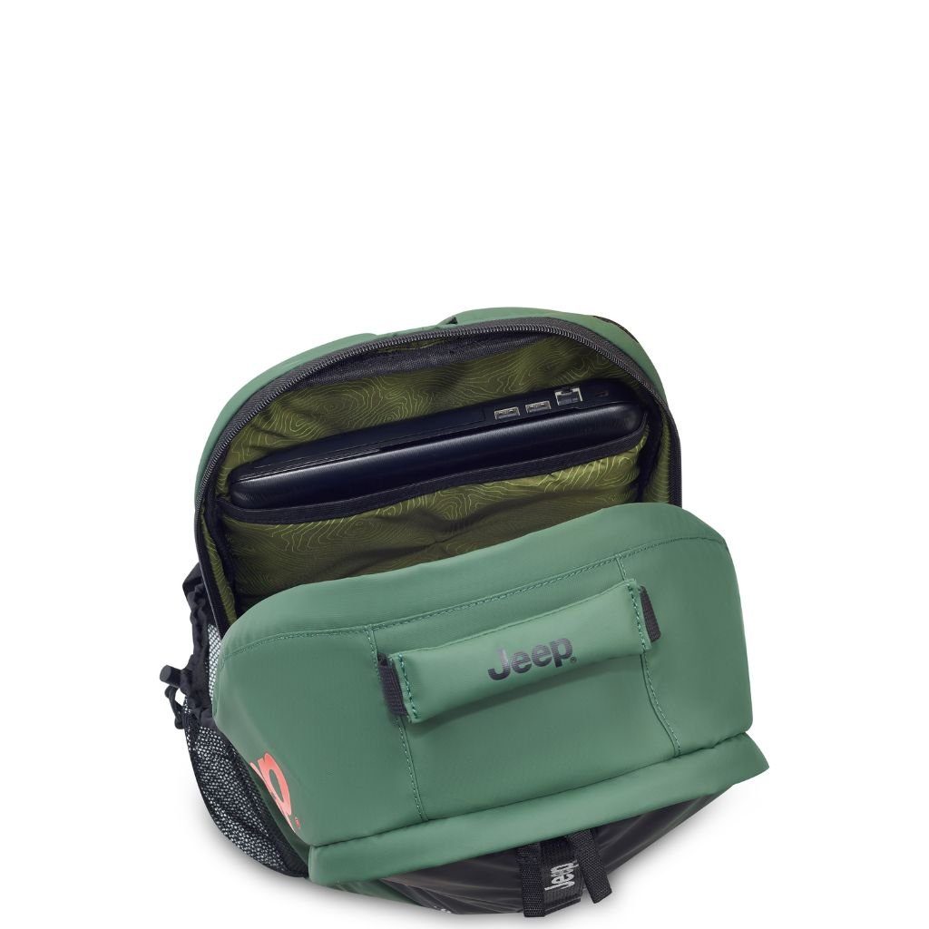 Jeep 15.6 Inch Laptop Backpack - Durable Water-Resistant Green Computer Bag for Men & Women - Perfect for Work, School, Travel & Outdoor Adventures