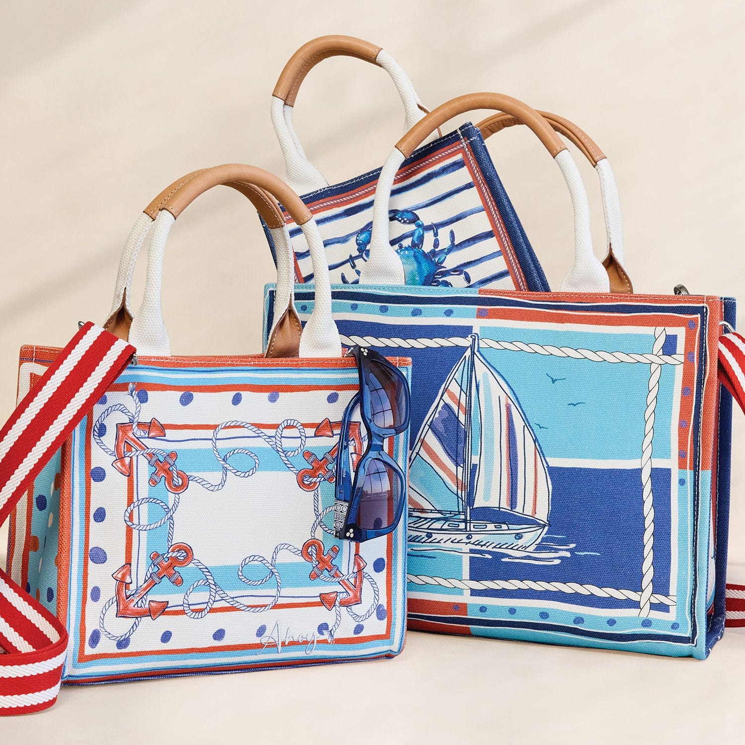 Ahoy Matey Mini Tote Bag - Cute Nautical Themed Crossbody Purse for Women | Perfect for Beach, Travel & Everyday Use