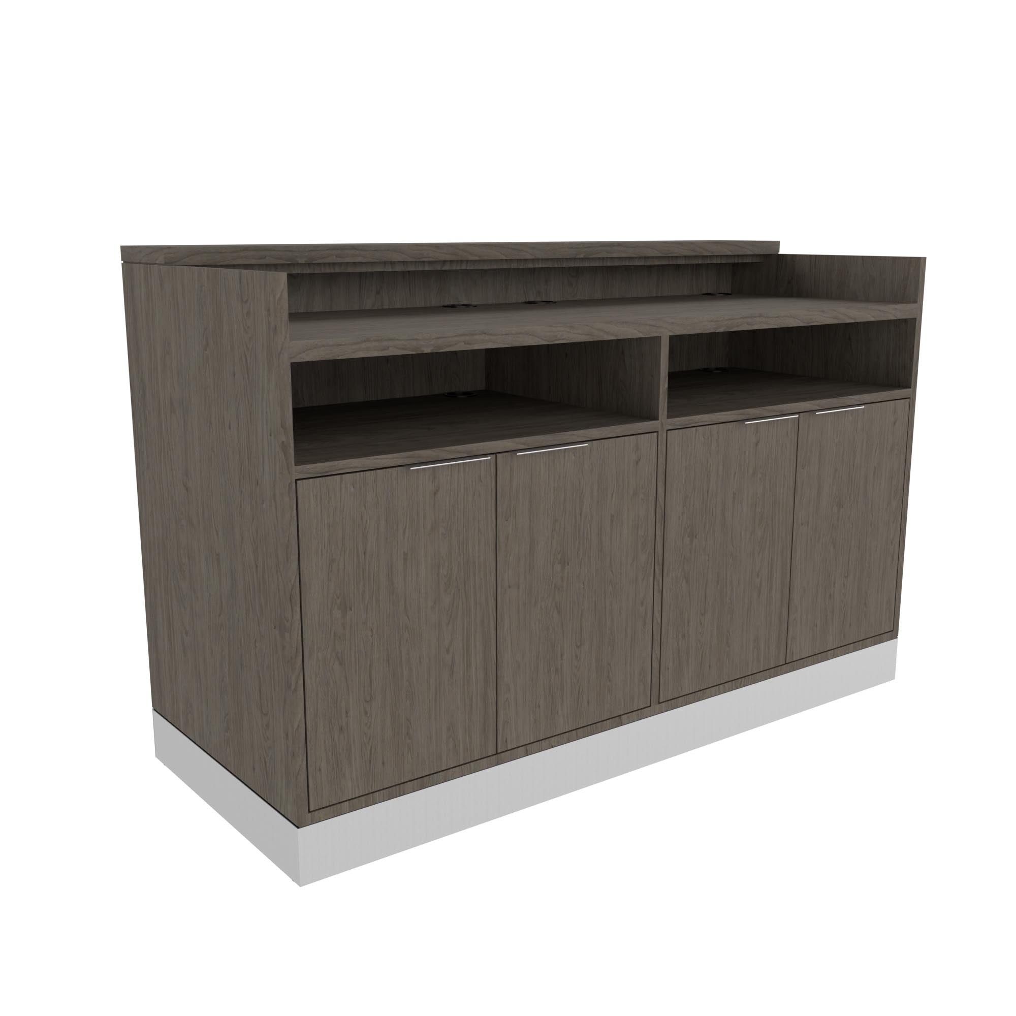 NICO Modern Reception Desk with Built-in LED Accent Lighting and Stylish Toe Kick - Perfect for Office Lobbies, Hotel Front Desks & Corporate Waiting Areas