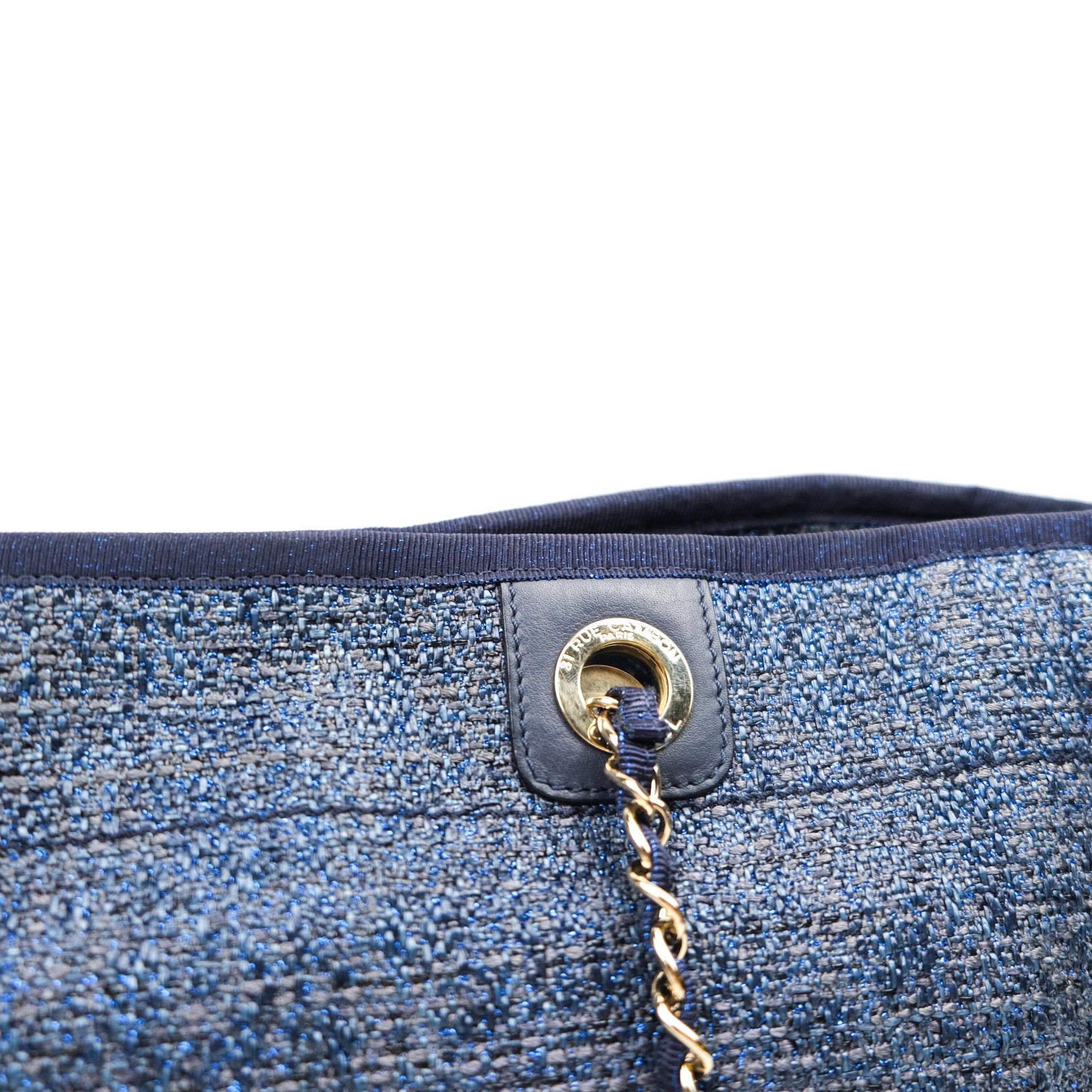 Chanel Navy Blue Canvas Deauville Medium Tote Bag - Luxury Designer Handbag for Women, Perfect for Work, Travel & Everyday Use