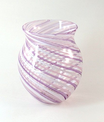 Hand Blown Twisted Cane Glass Vase - Elegant Home Decor for Centerpieces, Wedding Decorations & Luxury Gift Giving
