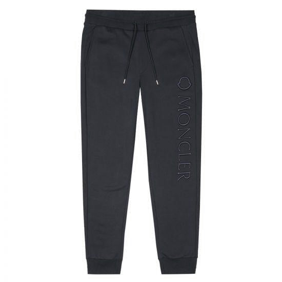 Moncler Black Embroidered Logo Sweatpants for Men - Premium Cotton Joggers with Branded Design | Perfect for Gym, Lounge & Streetwear Fashion