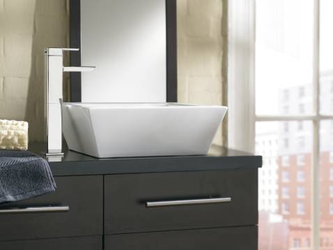 Moen S6711 90-Degree Bathroom Vessel Sink Faucet in Chrome Finish - Perfect for Modern Vanities and Spa-Like Bathroom Upgrades