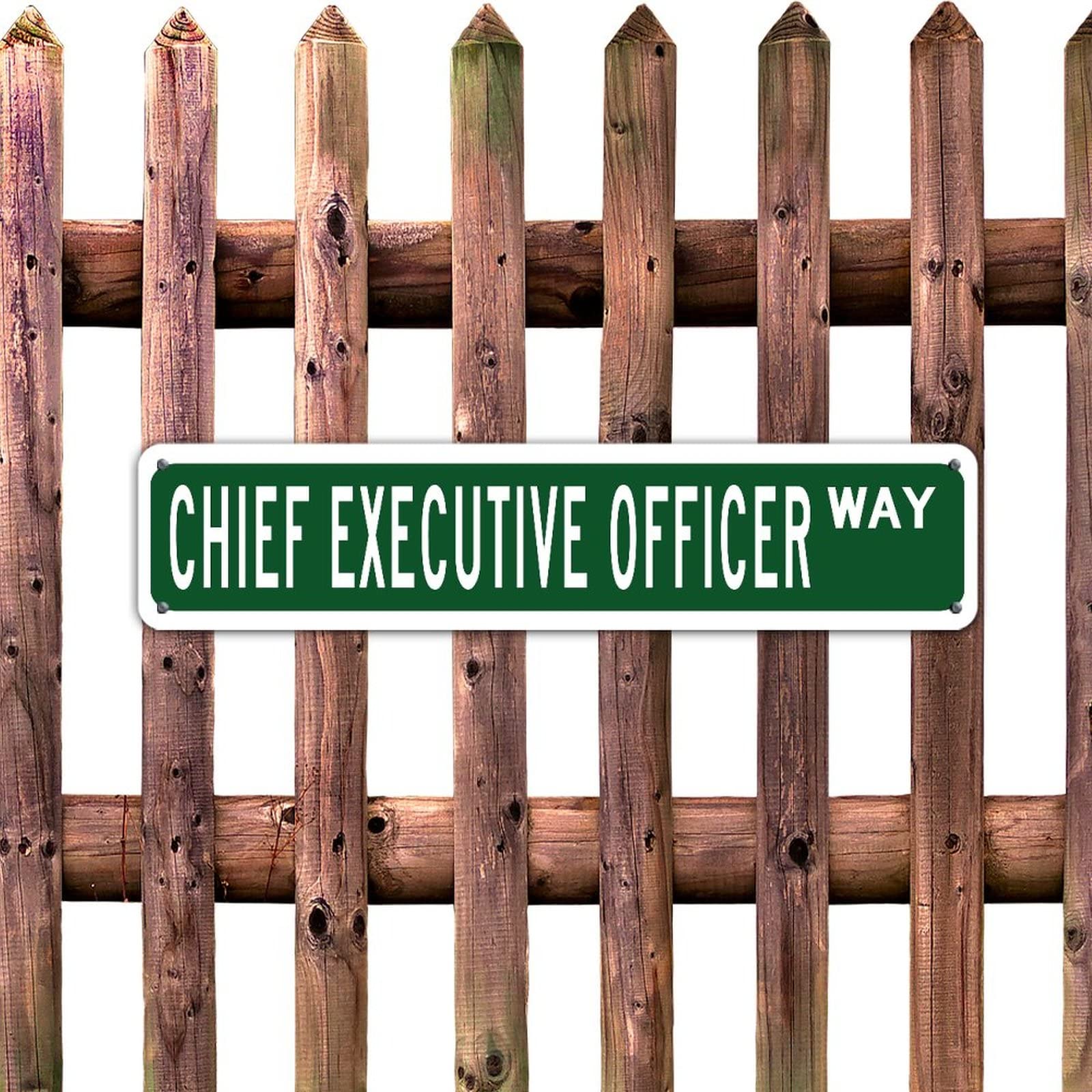 Funny Green Chief Executive Officer Office Career Sign - Custom UV Printed Aluminum Street, Garden, Yard Decor - Fade Resistant for Office, Bedroom, Bathroom, Garage & Wedding - 4x18 Inches - Perfect for Home, Office & Outdoor Spaces