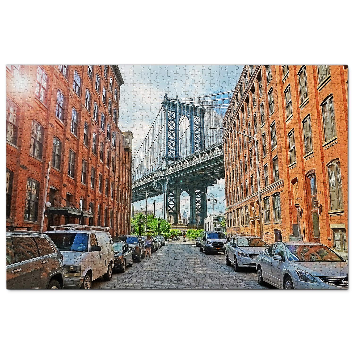 1000 Piece USA Landmark Jigsaw Puzzle - Featuring Dumbo Brooklyn & American Travel Souvenir Scenes - Perfect for Family Game Night, Travel Enthusiasts & Home Decor