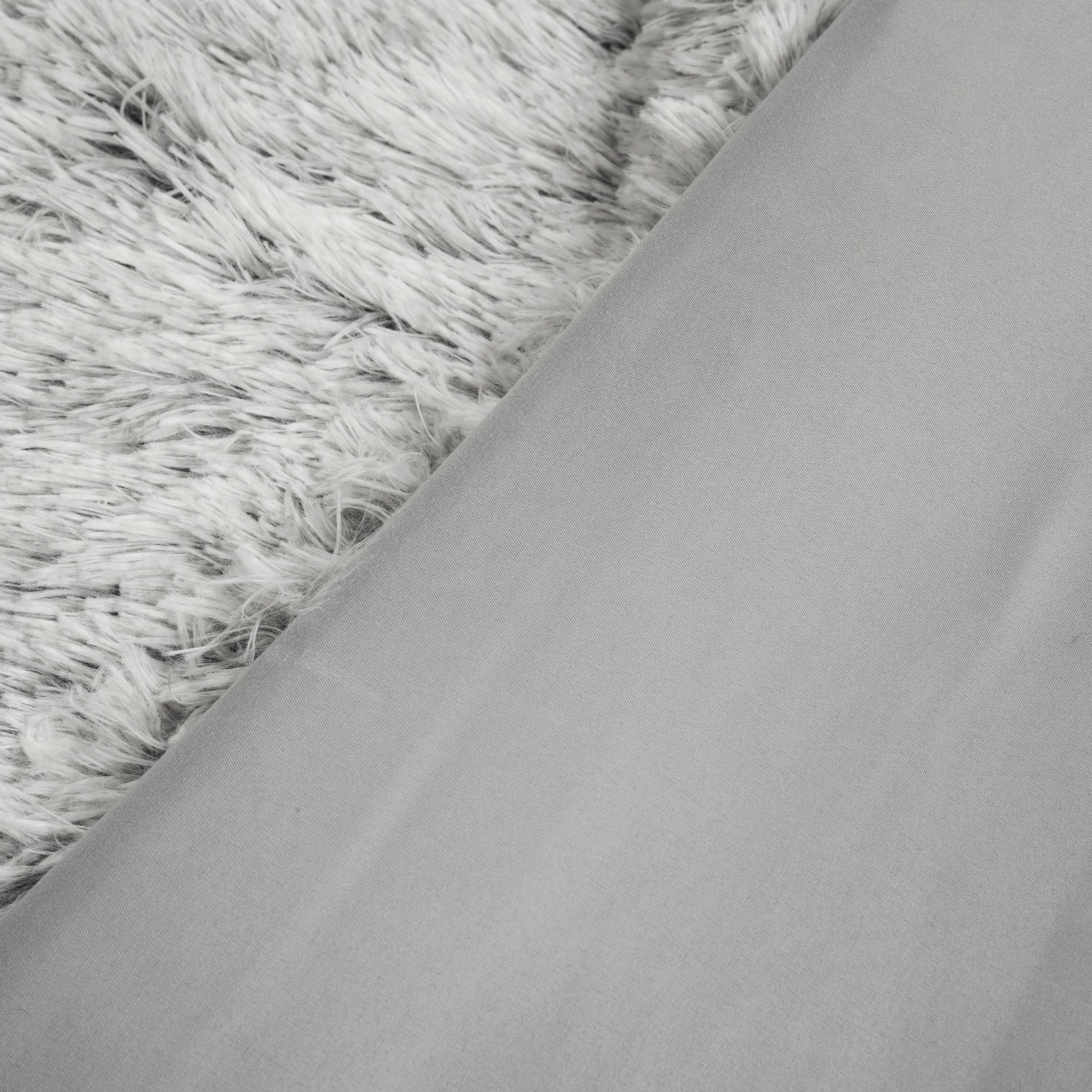 Emma Cozy Ultra Soft Two Tone Faux Fur Comforter Set - King Size Bedding with Pillow Shams - Luxury Winter Warm Comforter for Bedroom Decor & Cozy Nights