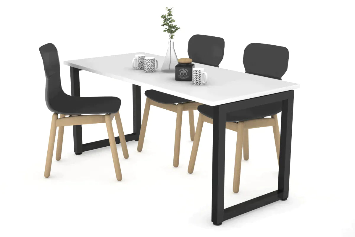 Quadro Loop Legs Table - 1400L x 700W Modern Dining Table with Metal Frame, Sturdy & Stylish for Home, Office, Restaurant Use