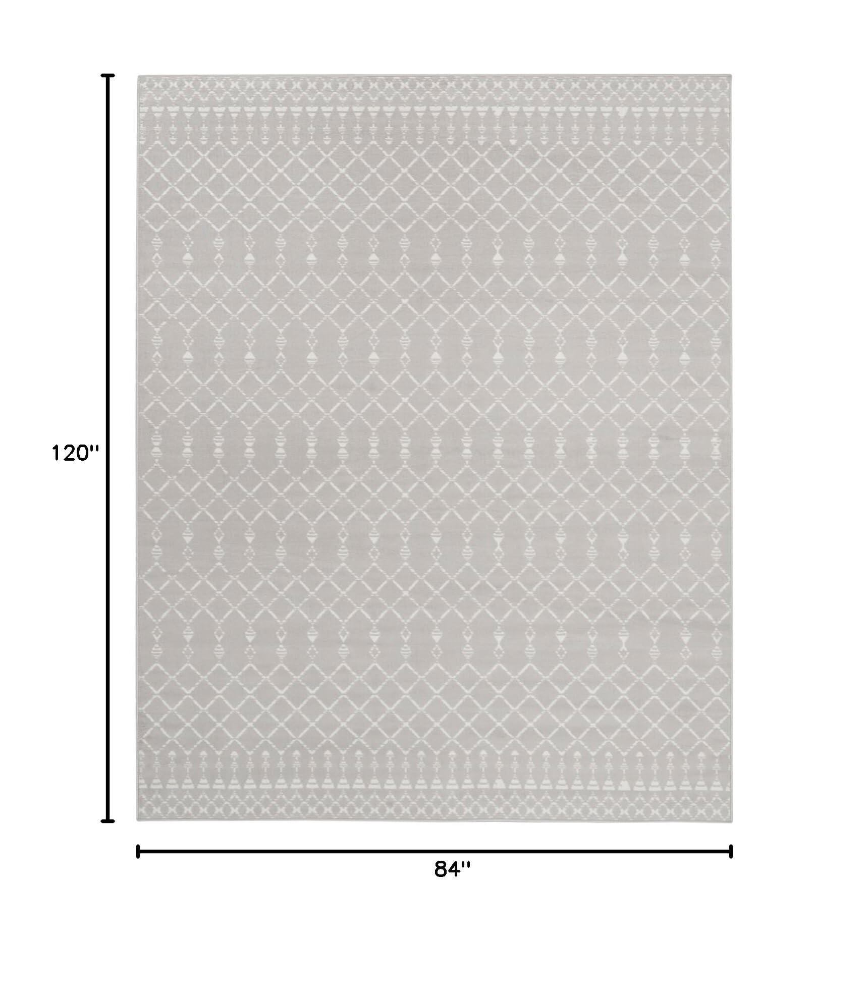 Nourison Whimsicle Moroccan Grey 7' x 10' Area Rug - Easy to Clean, Non-Shedding, Soft & Durable - Perfect for Bedroom, Living Room, Dining Room & Kitchen Decor (7x10) - Ideal for Cozy Home, Office or Airbnb Styling