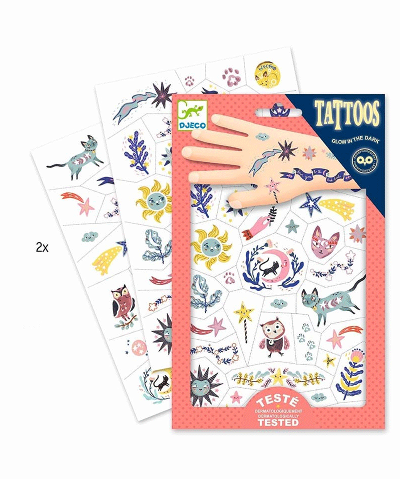 Sweet Dreams Lucille Michieli Tattoos by Djeco - Temporary Tattoos for Kids & Adults - Perfect for Parties, Halloween & Creative Play