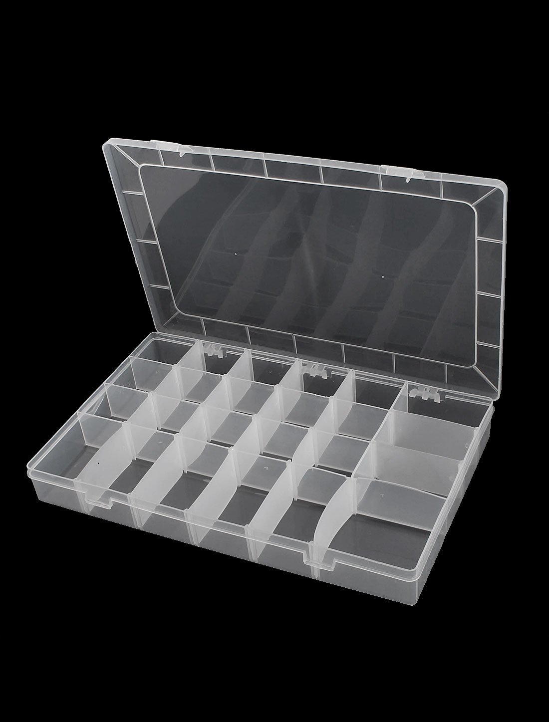 24 Compartment Plastic Tool Organizer - Electronic Component Storage Case with Adjustable Dividers for DIY, Crafts & Home Improvement Projects