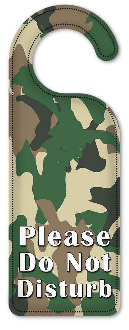 Art Plates Do Not Disturb Door Hanger Sign - Camouflage Design for Privacy, Meetings & Relaxation - Perfect for Offices, Hotels and Home Use