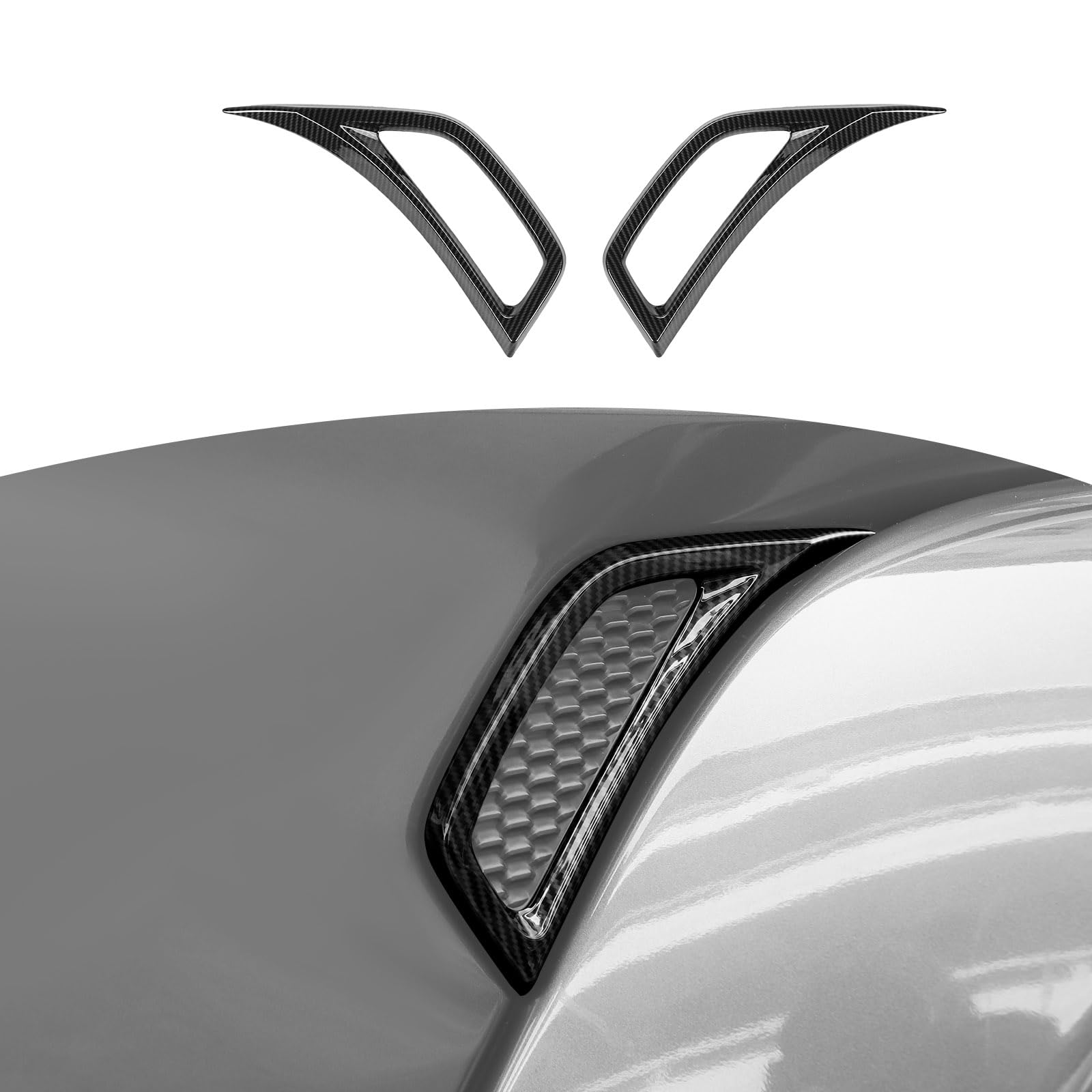 Jeep Wrangler JL JLU & Gladiator JT Side Fender Vent Decal Trim Cover (2018-2024) - Carbon Fiber Exterior Accessories - 2pcs - Off-Road & Street Style Upgrade