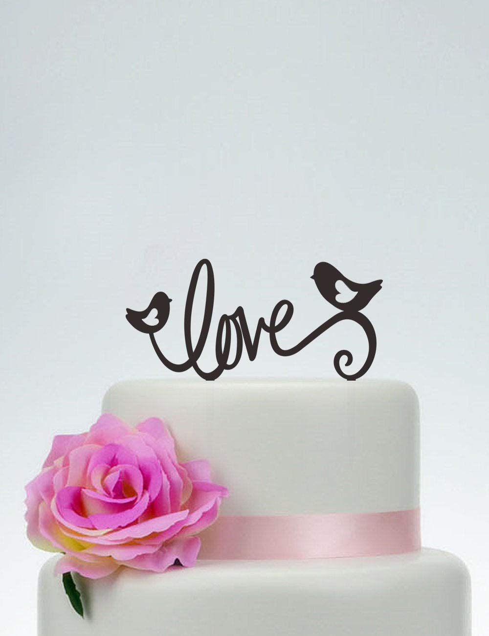 Personalized Love Birds Cake Topper - Custom Wedding Cake Decoration for Bridal Showers, Anniversaries & Birthday Parties - Perfect for Men, Women & Couples