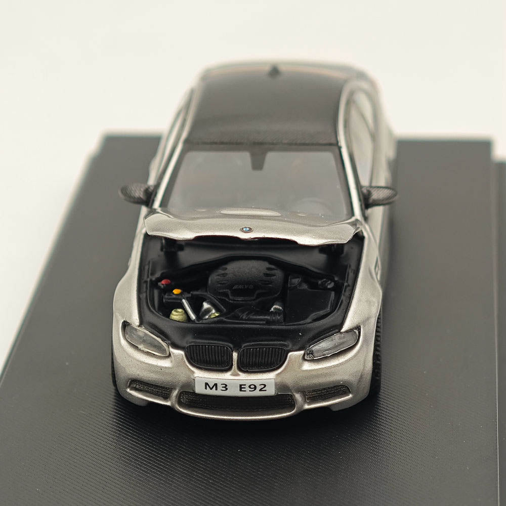 1/64 Scale Diecast Model - BMW E92 M3 Silverstone Gray - Collectible Miniature Car for Display & Racing Simulation - Perfect for Car Enthusiasts & Model Collectors