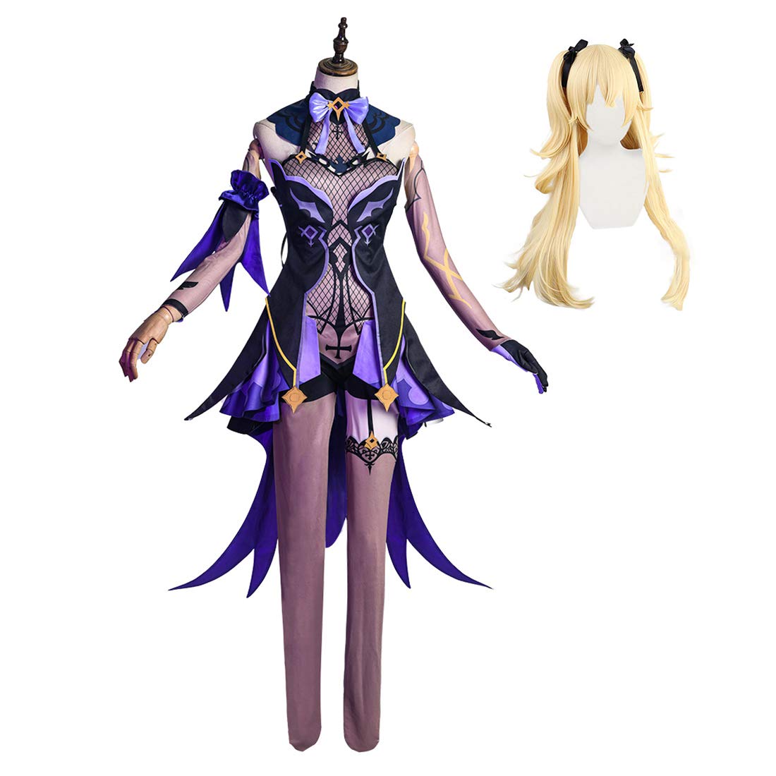 GENYUU Genshin Impact Fischl Cosplay Costume Full Set - Premium Roleplay Outfit for Halloween & Anime Conventions (Custom Sizing Available) - Perfect for Cosplay Events, Halloween Parties & Anime Conventions