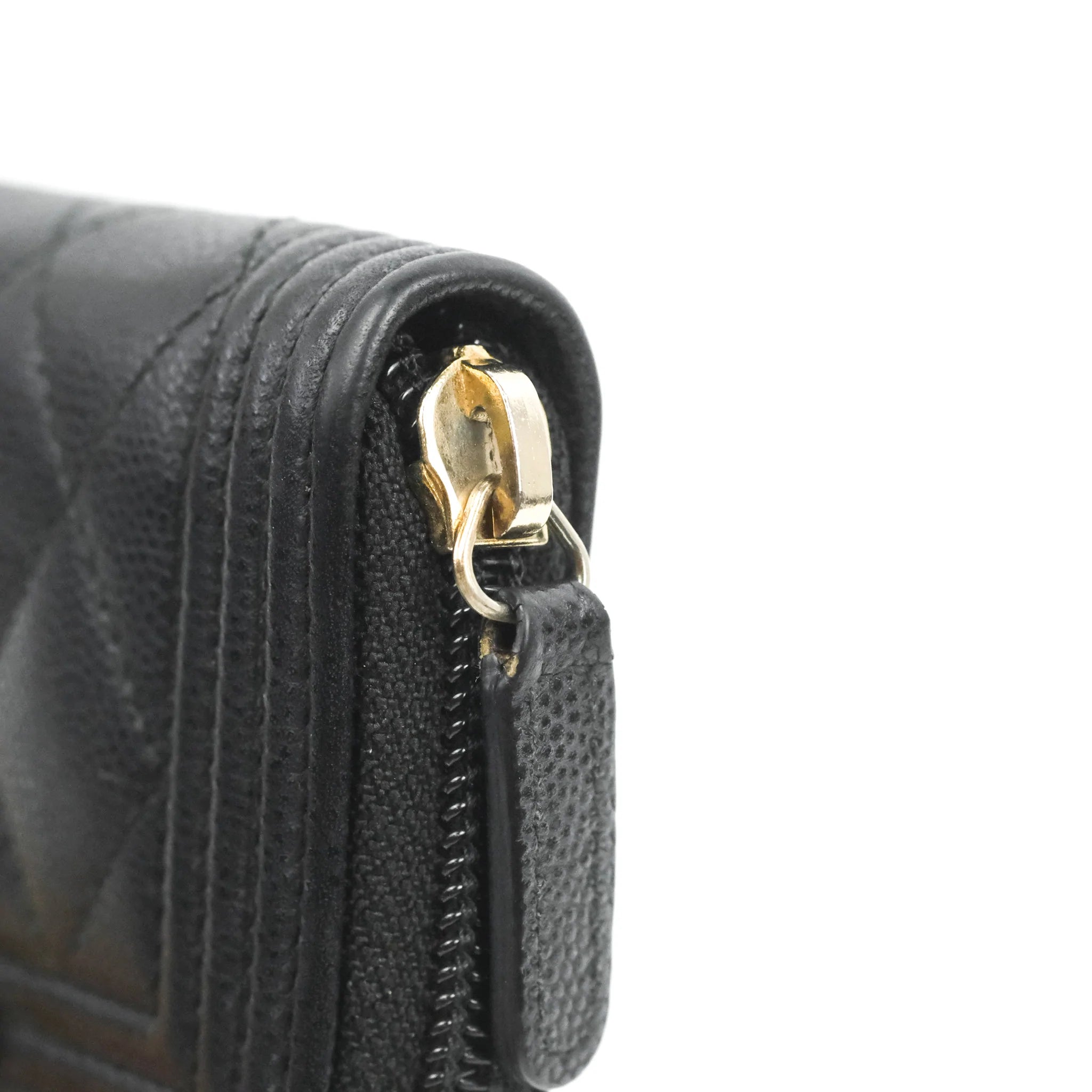 Chanel Boy Zipped Coin Purse in Black Caviar Leather with Gold Hardware - Luxury Wallet for Women, Perfect for Parties & Everyday Use