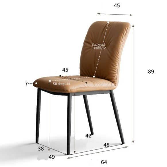Premium Organic Leather Soft Chairs - Set of 4 for Living Room, Dining Room & Office - Comfortable Modern Seating Furniture for Home & Workspace