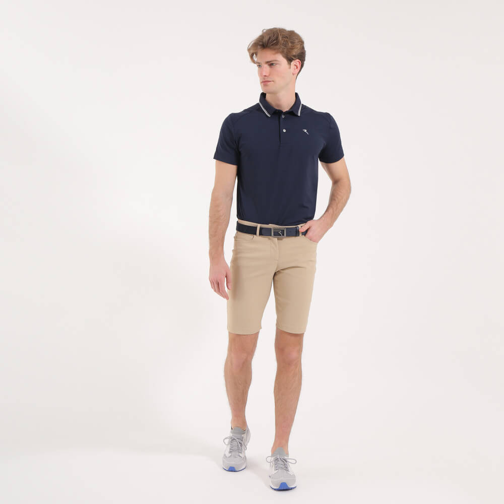 ALETTO Men's Lightweight Melange Sunblock Polo Shirt - UPF 50+ UV Protection, Breathable & Quick-Dry for Golf, Tennis & Outdoor Activities - Final Sale