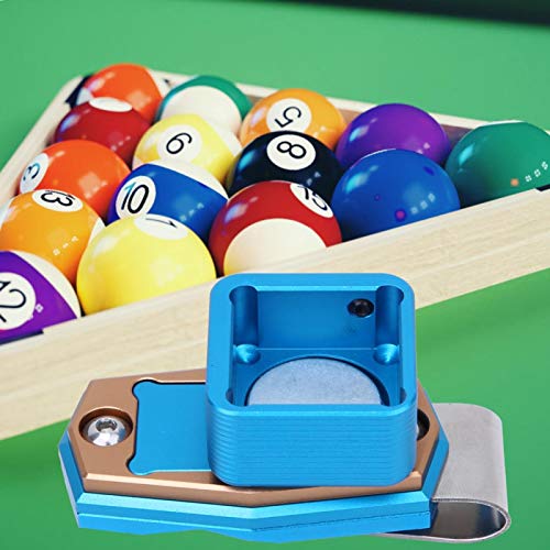 Zerone Magnetic Billiard Chalk Holder - Portable Aluminum Snooker Pool Chalk Case with Fixed Clip - Blue Pool & Snooker Accessories for Professional Players & Home Game Rooms