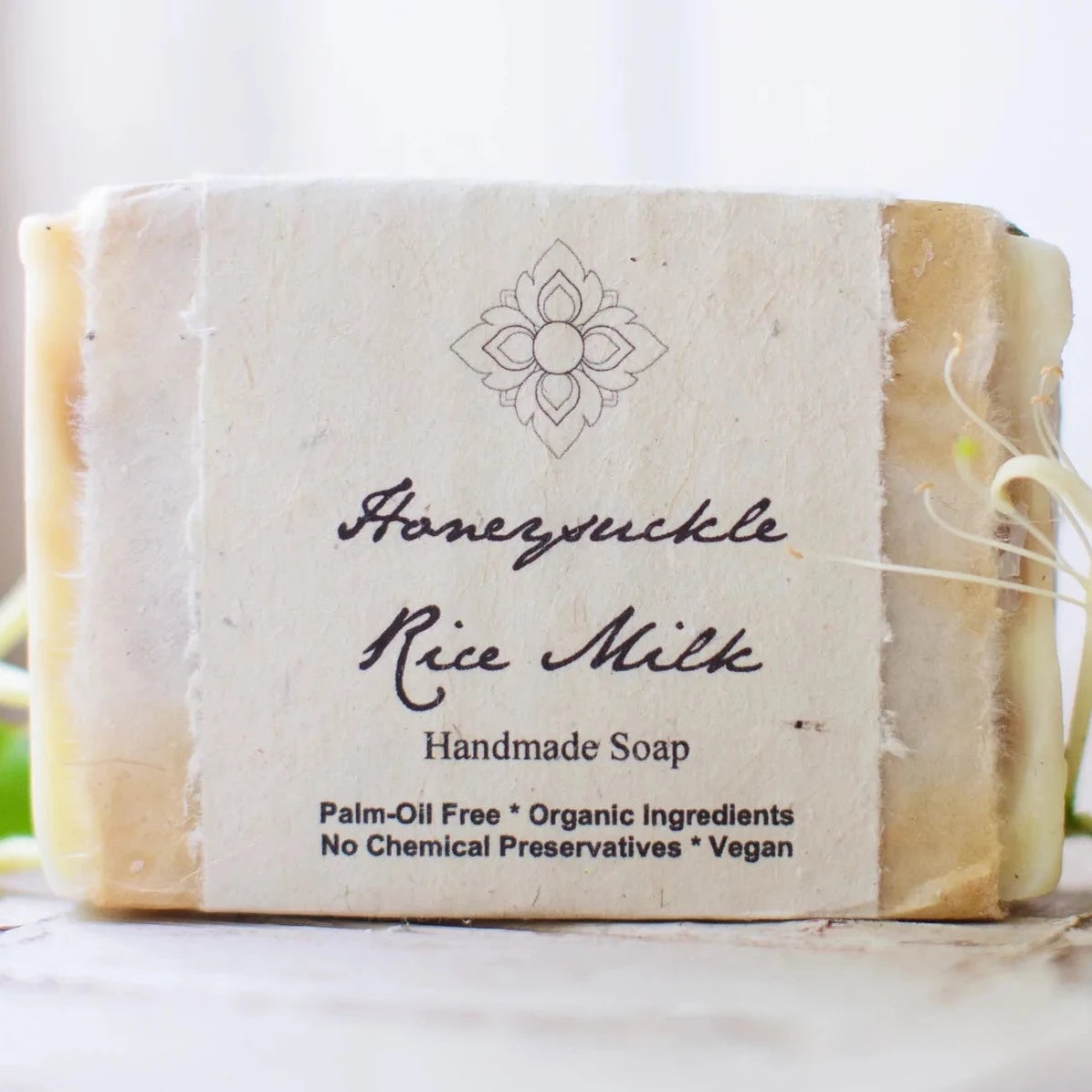 Organic Honeysuckle Rice Milk Soap for Sensitive Skin - Natural Moisturizing & Gentle Cleansing - Perfect for Daily Face & Body Wash, Gifts & Self-Care Routine