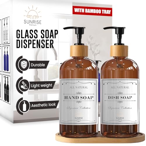 Plastic Bamboo Pump - Amber Glass Pack 2