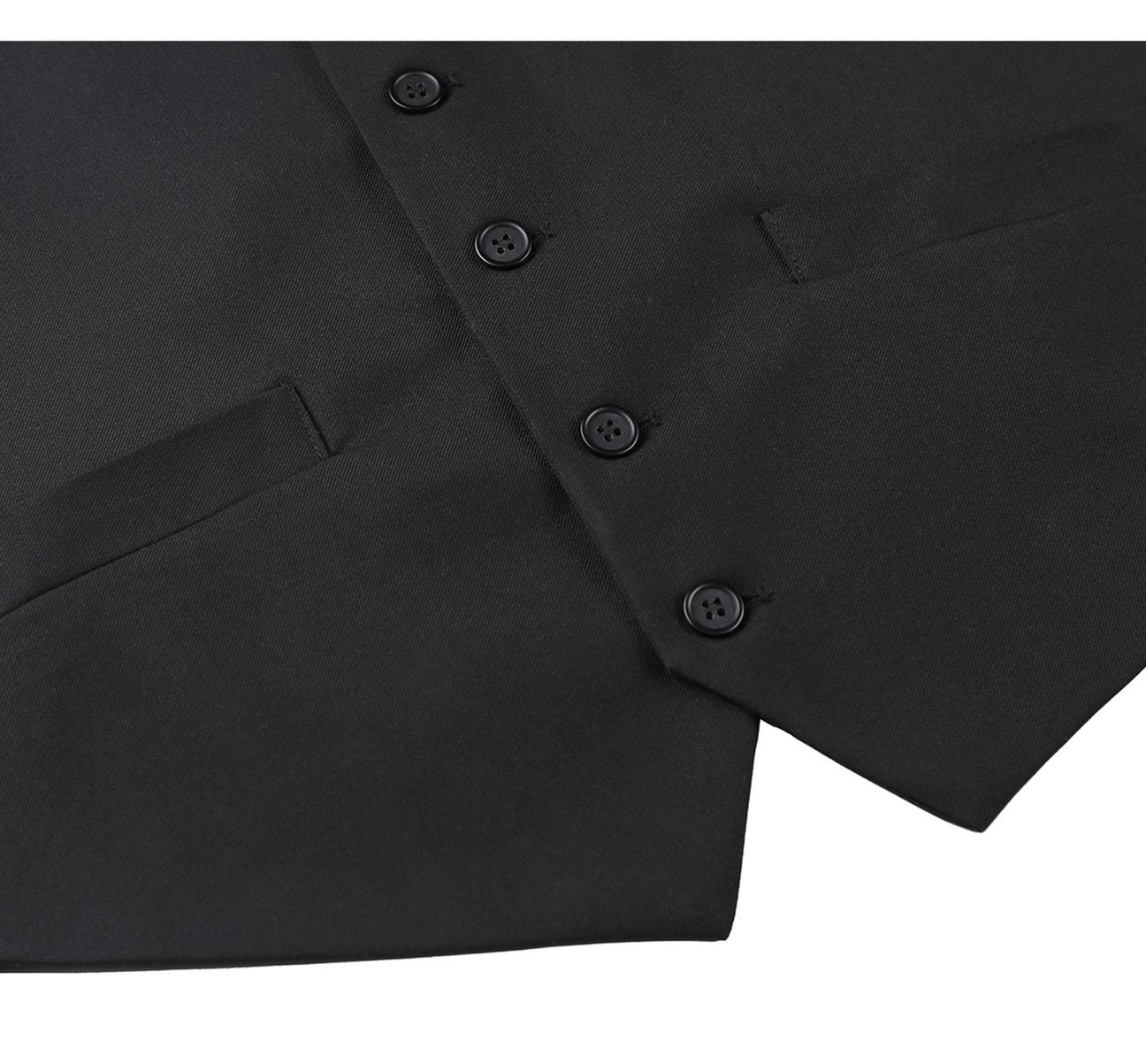 Alessandro Vitello by Renoir Black Business Suit Vest - Regular Fit Waistcoat for Men | Formal Office Wear, Wedding Attire & Professional Dress Suit